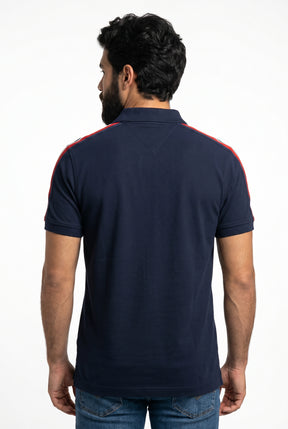 Camisa Gola Polo TH Legacy Stripe - Azul Marinho
