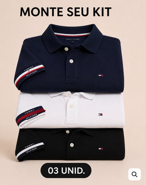 Combo 03 Camisas Gola Polo TH Sleeve Stripe