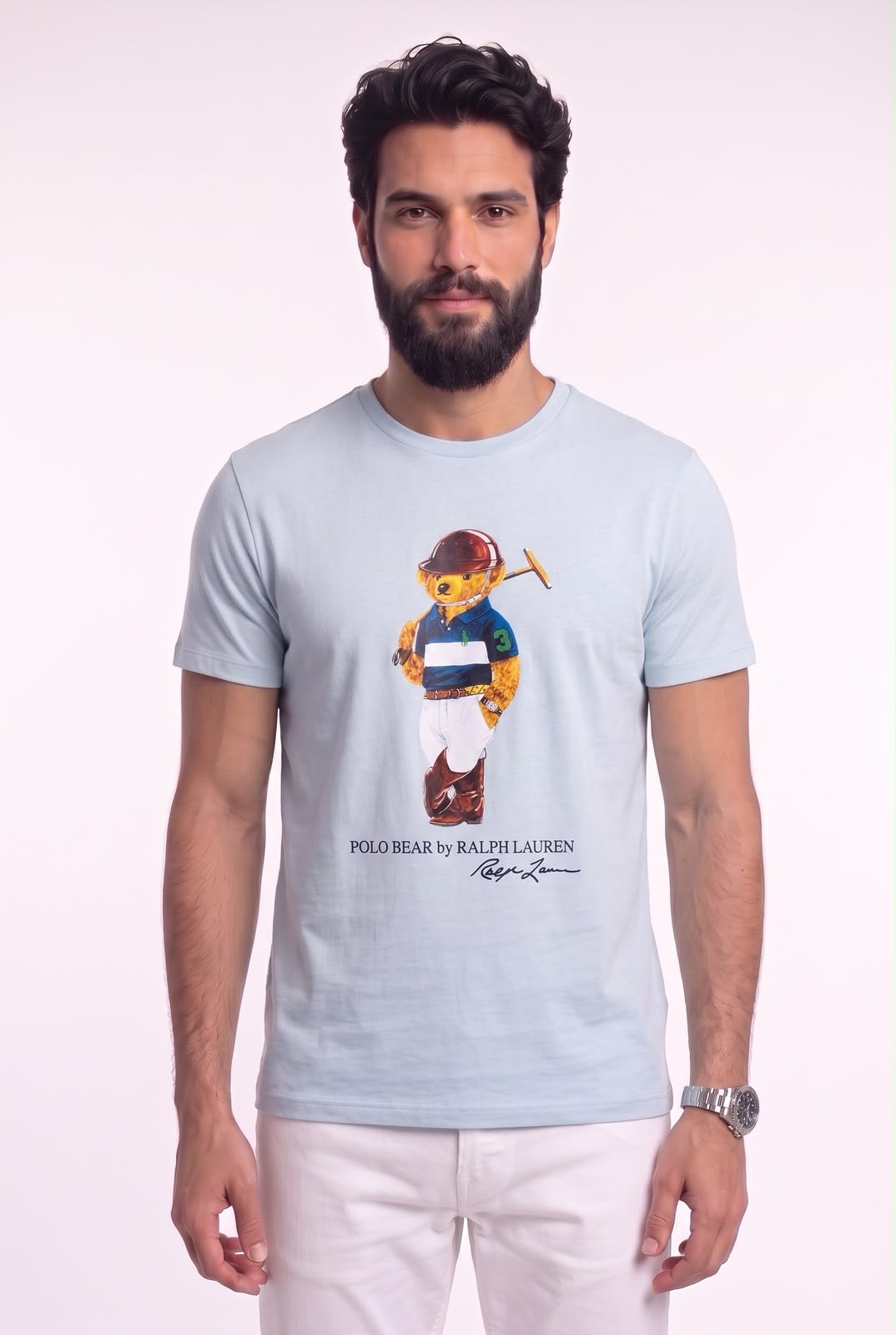 Camiseta RL Sport Icon Polo Rider Bear - Azul Serenity