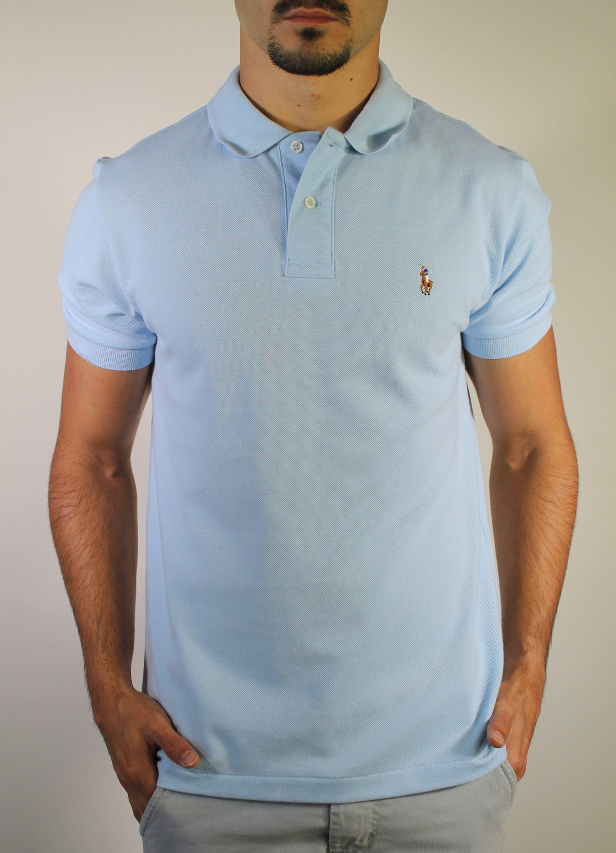 Camisa Gola Polo RL - Azul Claro Small Pony Colorido