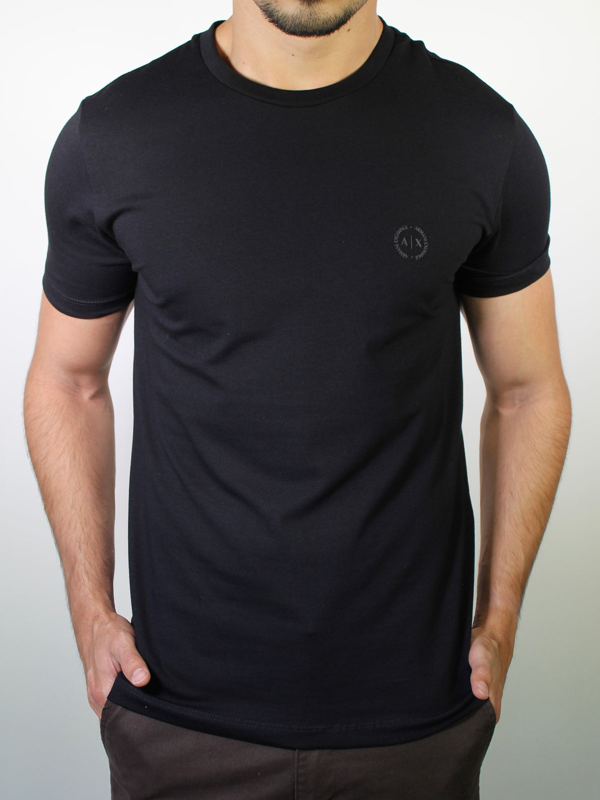 Camiseta AX Round Side Logo - Preta