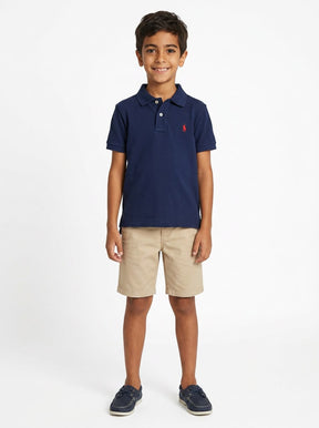 Camisa Gola Polo Infantil RL - Azul Marinho Small Pony Vermelho