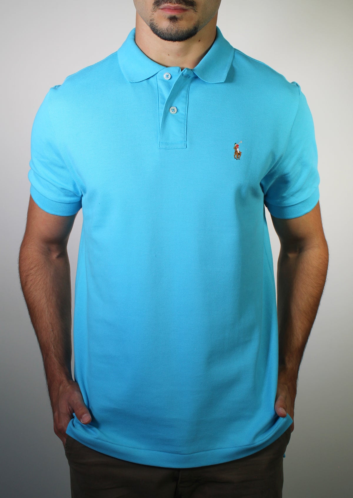 Camisa Gola Polo RL - Azul Piscina Small Pony Colorido