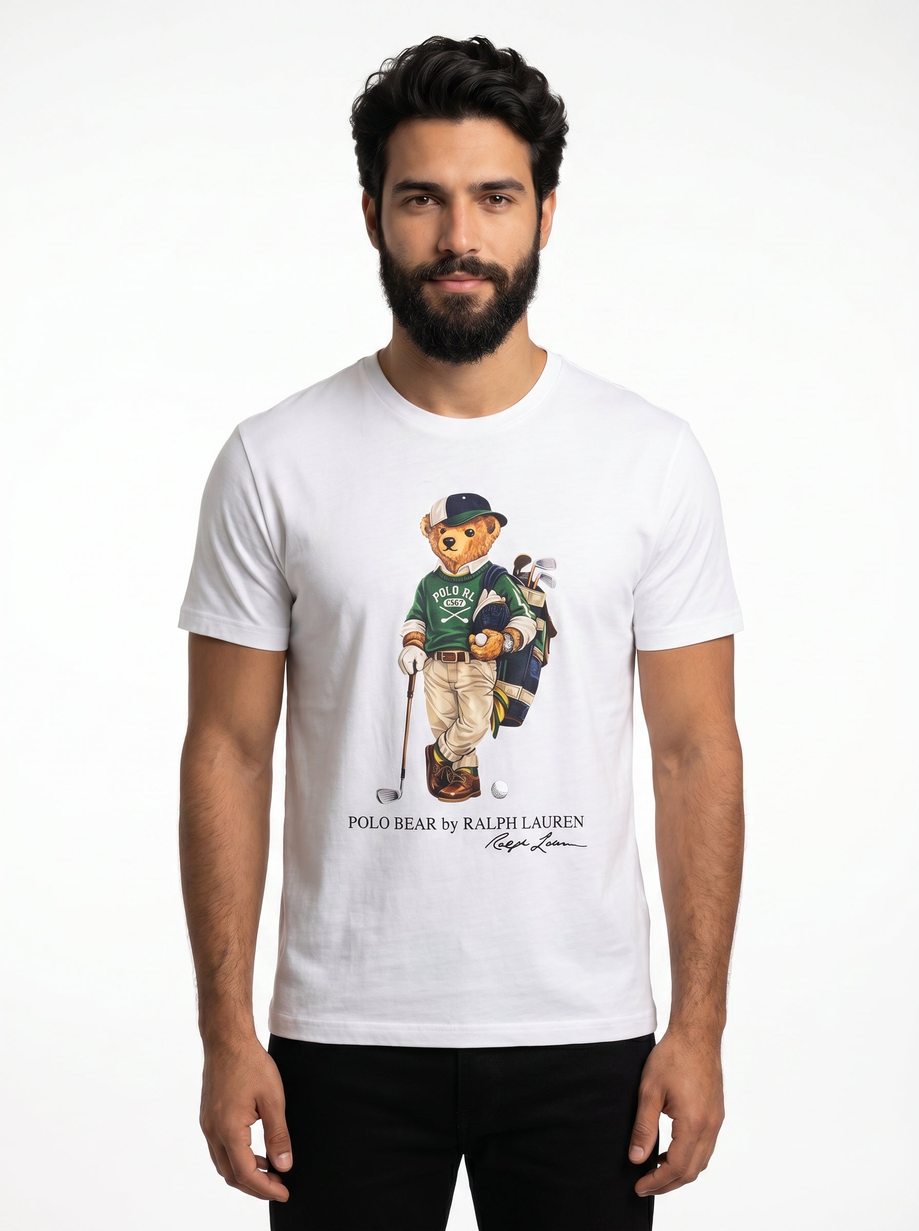 Camiseta RL Iconic Bear Golf Club - Branca