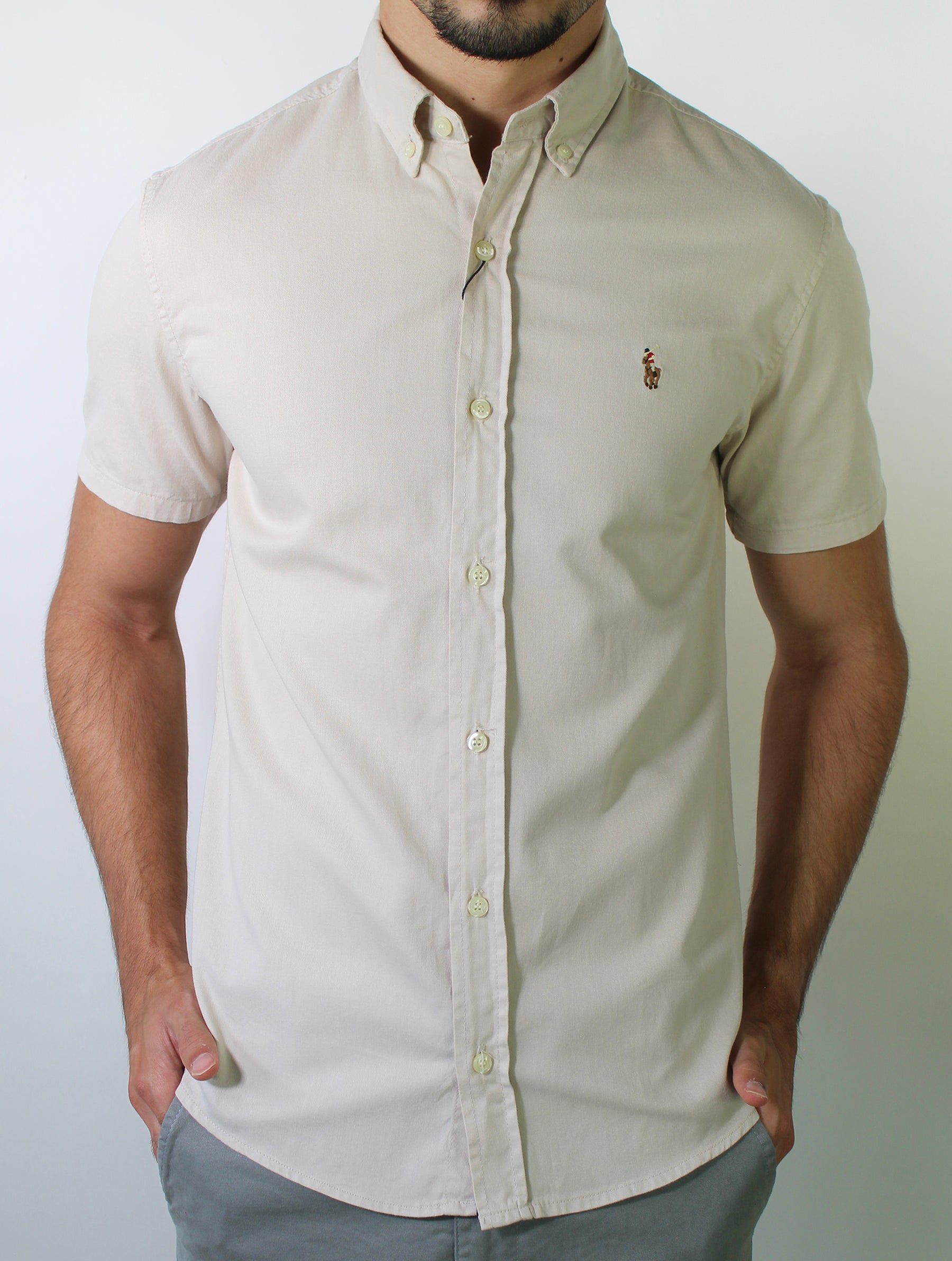 Camisa Social Manga Curta RL - Areia