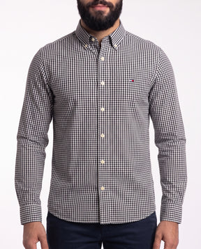 Camisa Manga Longa TH - Portland Grid Microxadrez Preto
