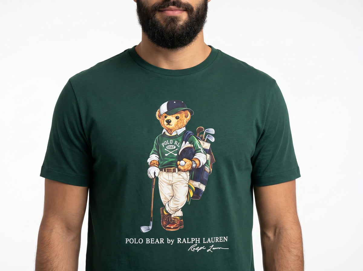 Camiseta RL Iconic Bear Golf Club - Verde Musgo
