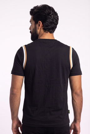Camiseta Boss Contrast Dual Stripe - Preta