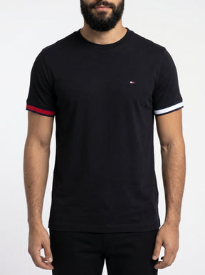 Camiseta TH Minimalist Sleeve Stripe - Preta