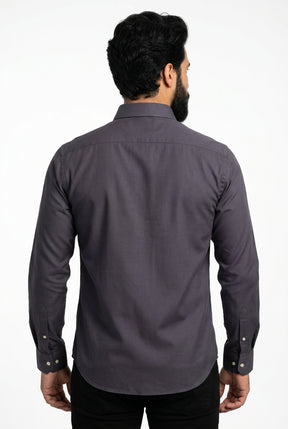 Camisa Social Lisa RL Manga Longa - Chumbo
