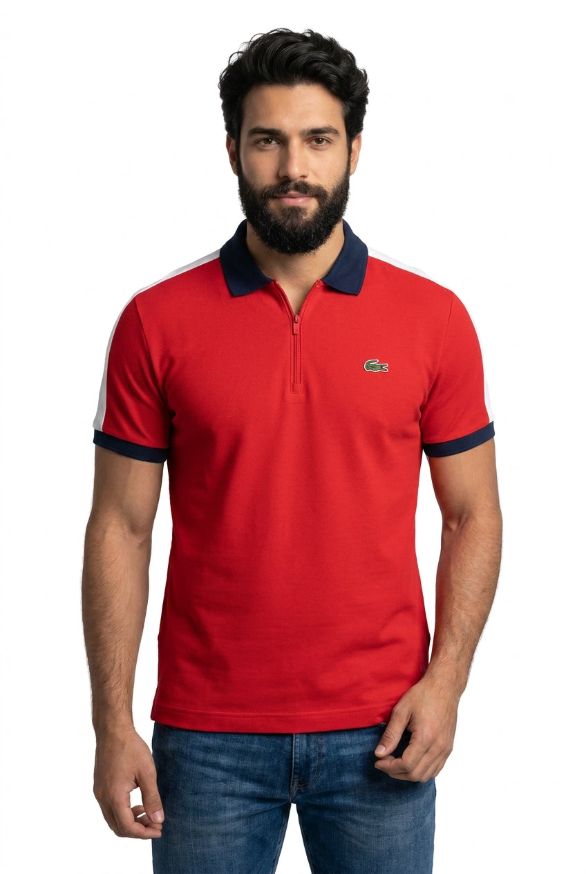 Camisa Gola Polo LCT Legacy Contrast Zip - Vermelha