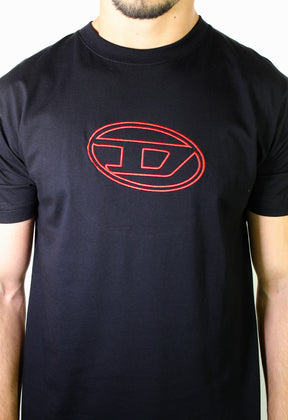 Camiseta DSL Emblem Red Stitch - Preta