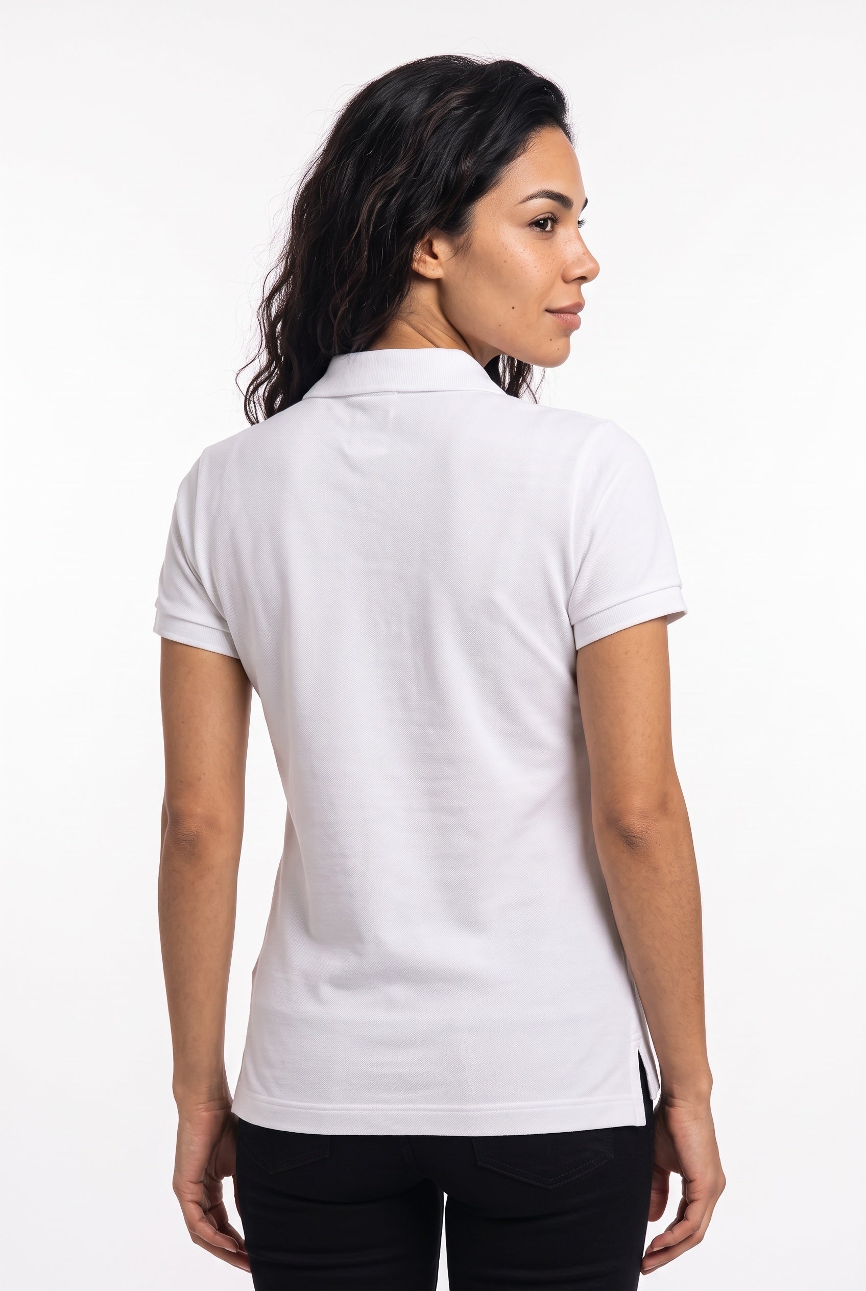 Gola Polo Feminina RL Palm Club - Branca Small Pony Azul Marinho