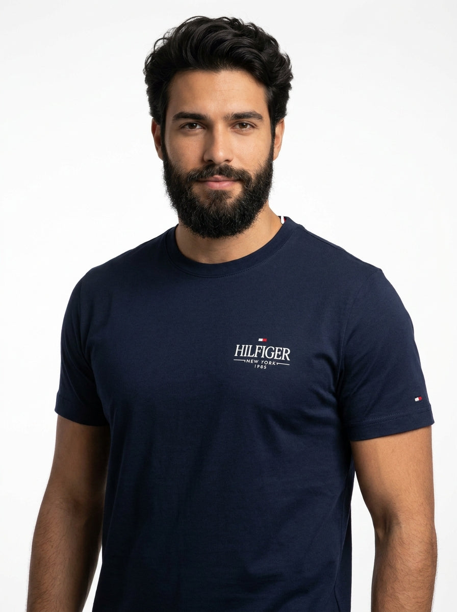 Camiseta TH New York Side Label - Azul Marinho