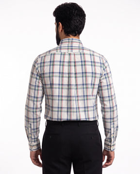 Camisa Manga Oxford Longa TH - Nashville Grid Xadrez Tricolor