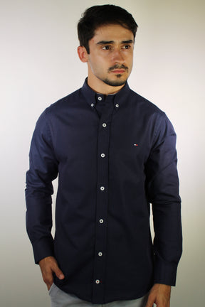 Camisa Social Lisa Manga Longa TH Classic  - Azul Marinho