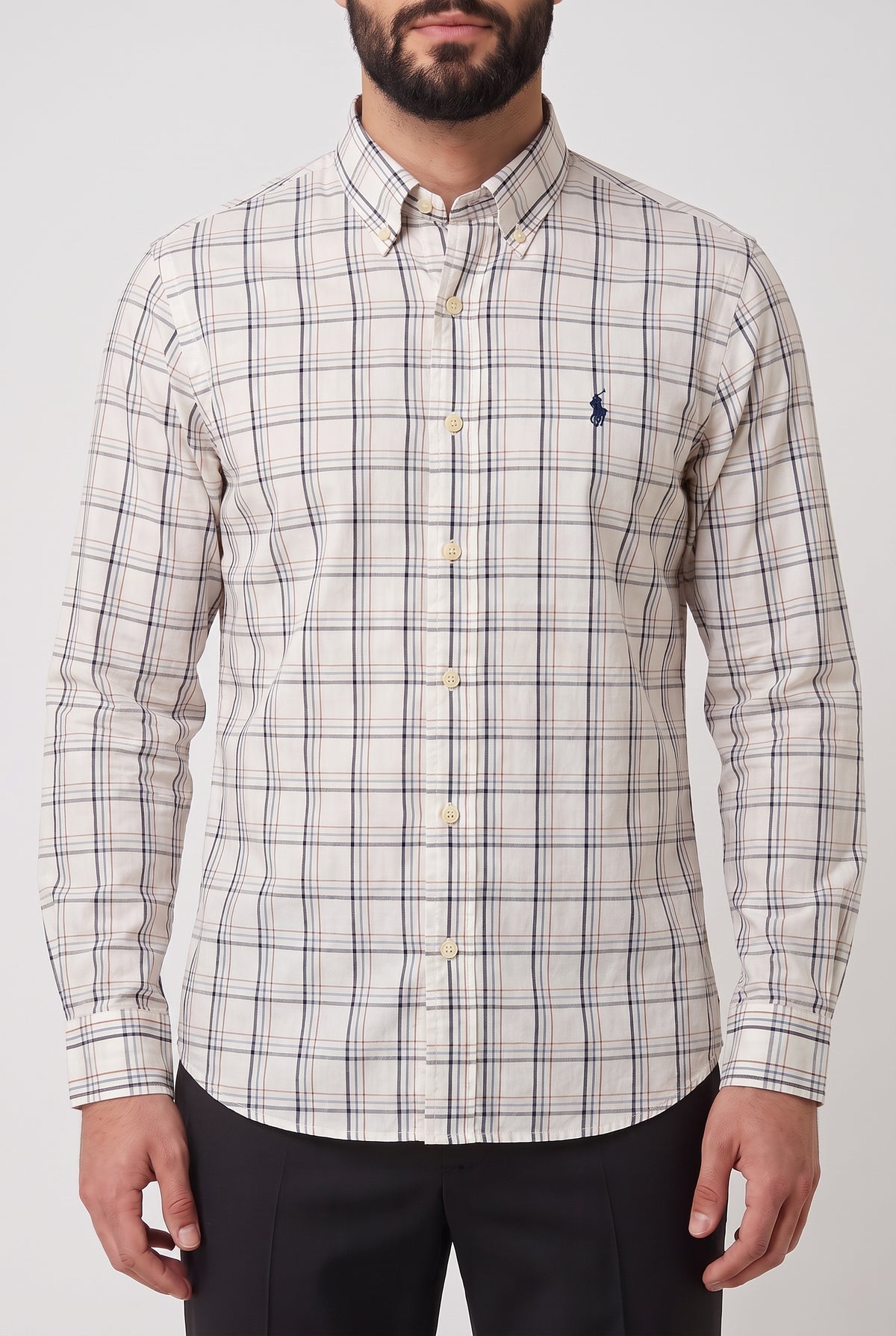 Camisa Social RL Longa - Edinburgh Xadrez Graphite Grid