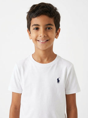 Camiseta RL Classic Infantil - Branca Small Pony Azul Marinho