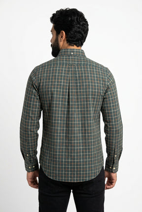 Camisa Social RL Manga Longa - Xadrez Grid Verde Musgo