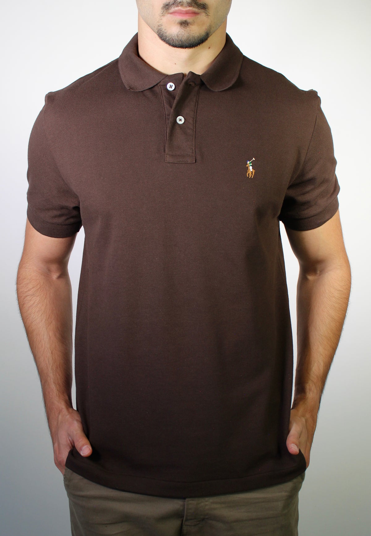 Camisa Gola Polo RL - Marrom Small Pony Colorido