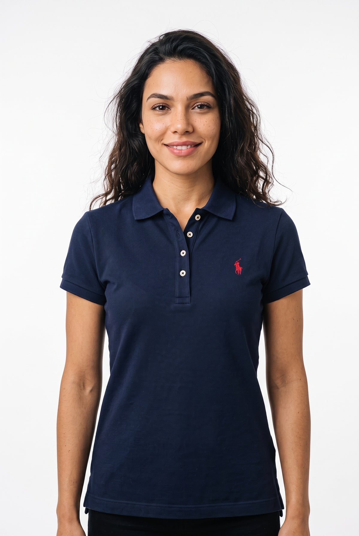 Gola Polo Feminina RL Palm Club - Azul Marinho Small Pony Vermelho