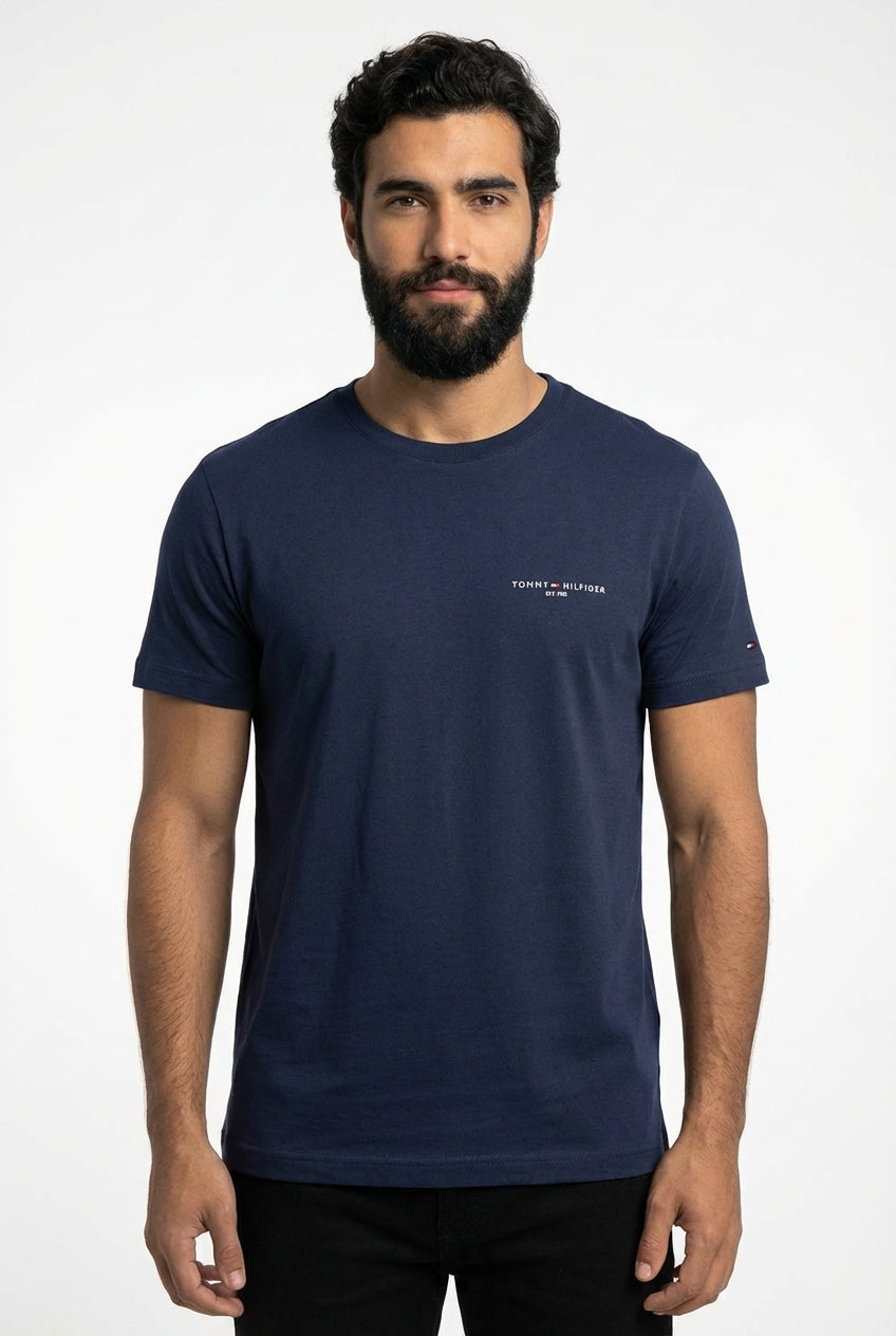 Camiseta TH Side Logo Flag Est. 1985 - Azul Marinho