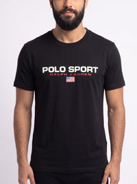 Camiseta RL Polo Sport USA Flag - Preta