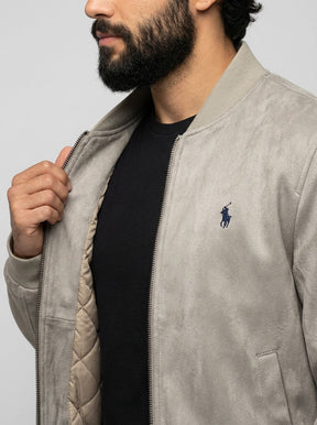 Jaqueta Suede RL Smart Modern Fit - Bege Acinzentado