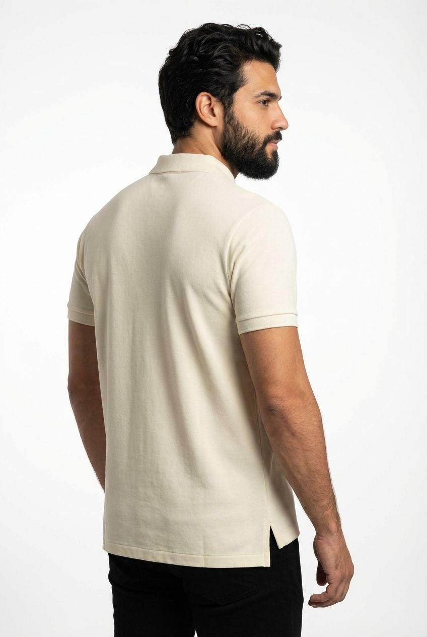 Camisa Gola Polo RL - Bege Small Pony Marrom