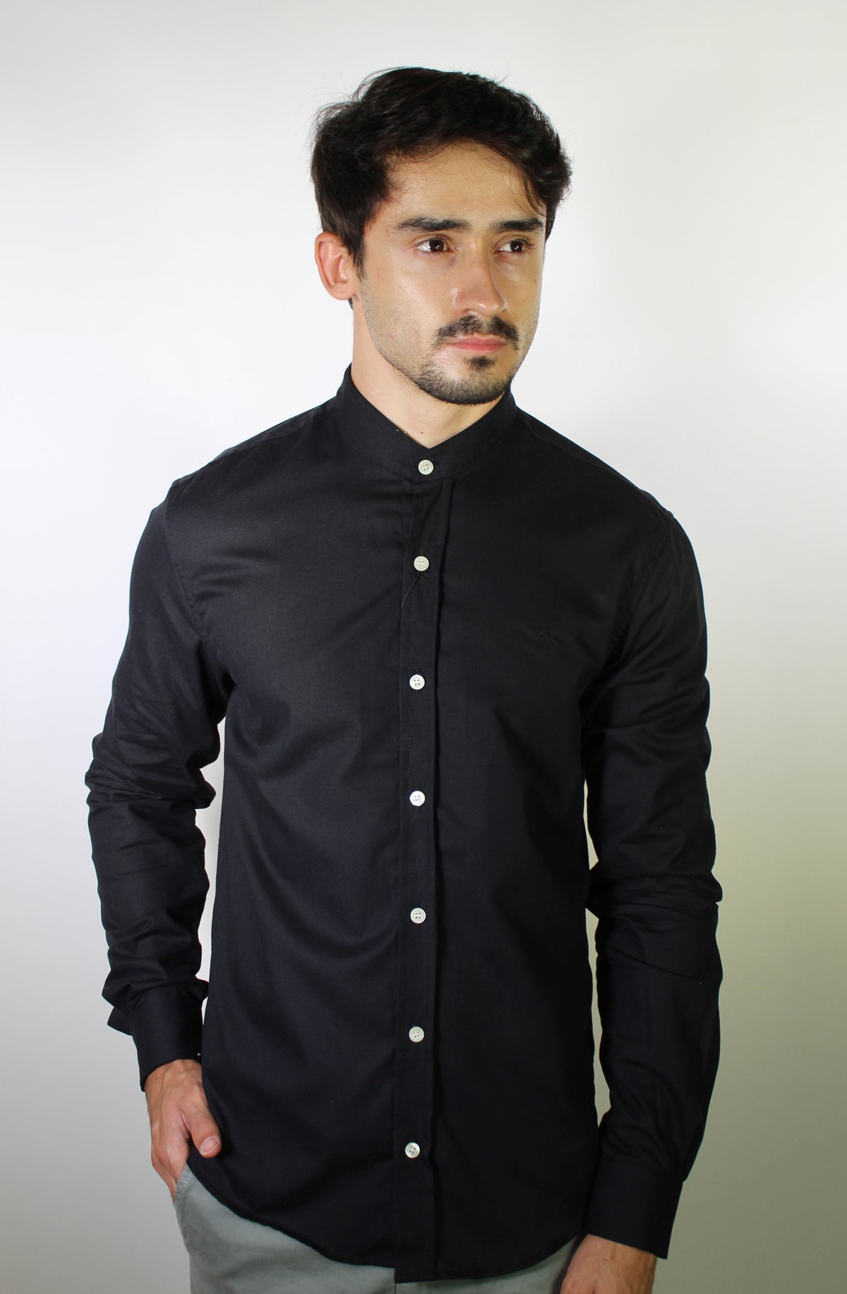 Camisa RL Manga Longa Gola Padre - Preto