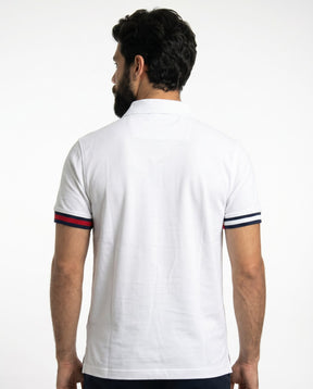 Camisa Gola Polo TH Sleeve Stripe - Branca