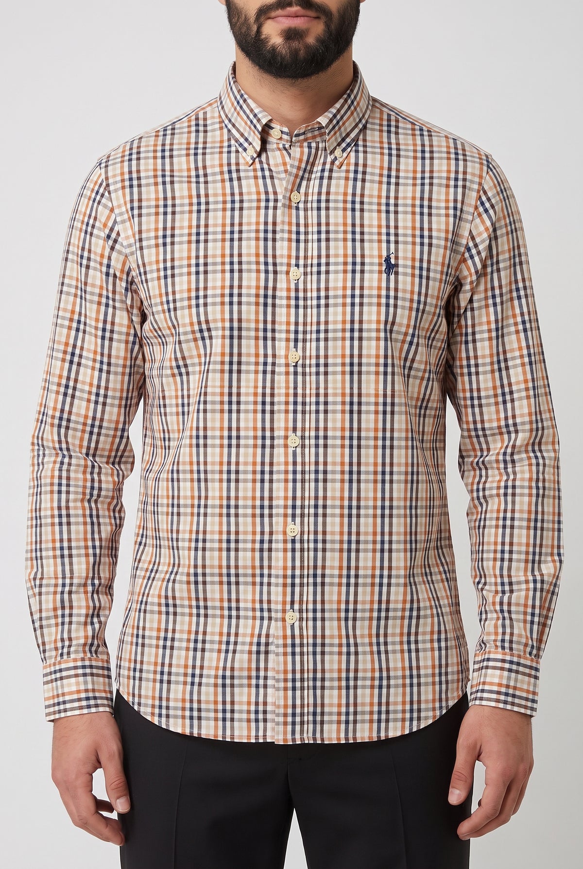 Camisa Social RL Longa - Aberdeen Xadrez Check Tons Terrosos