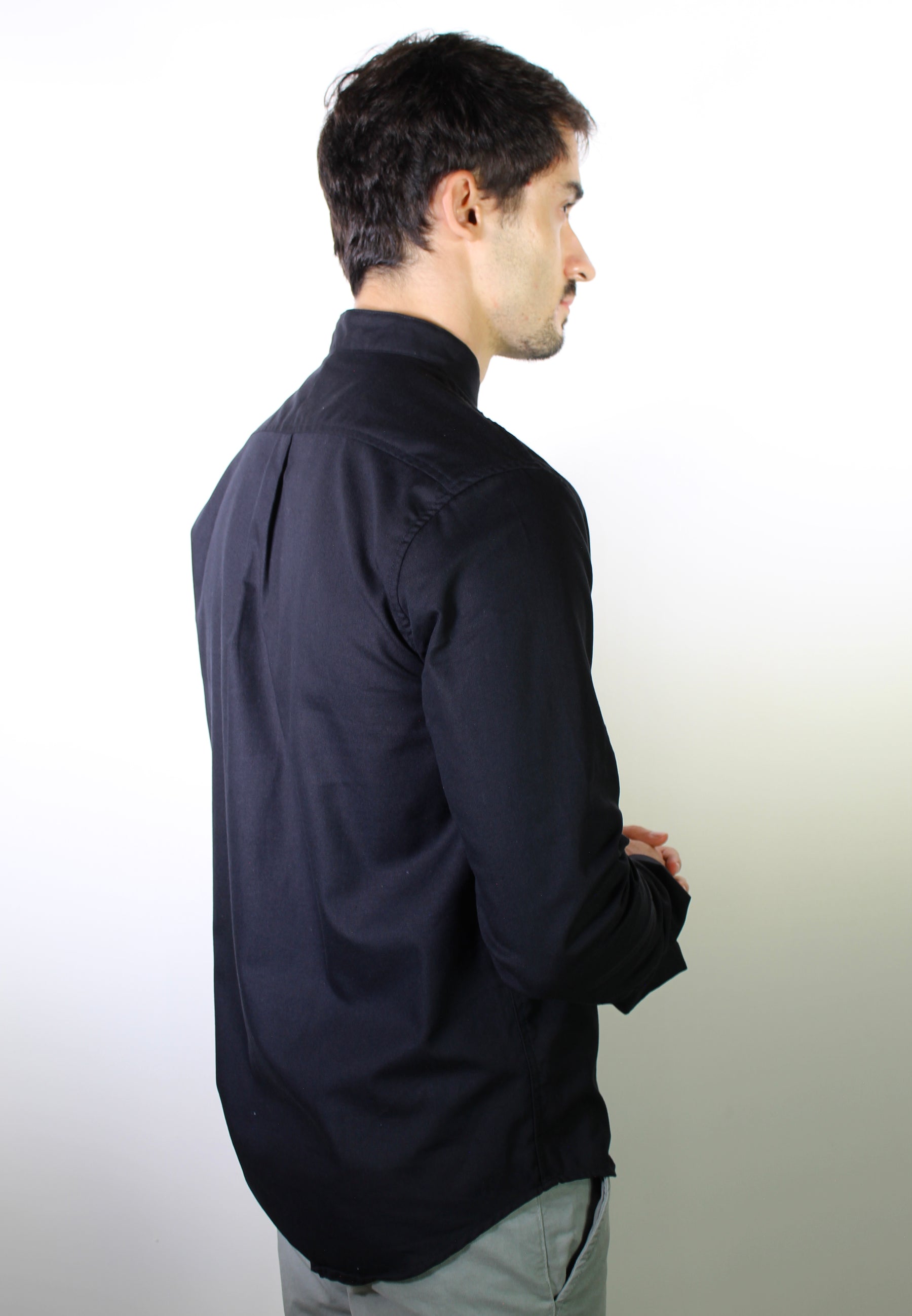 Camisa RL Manga Longa Gola Padre - Preto