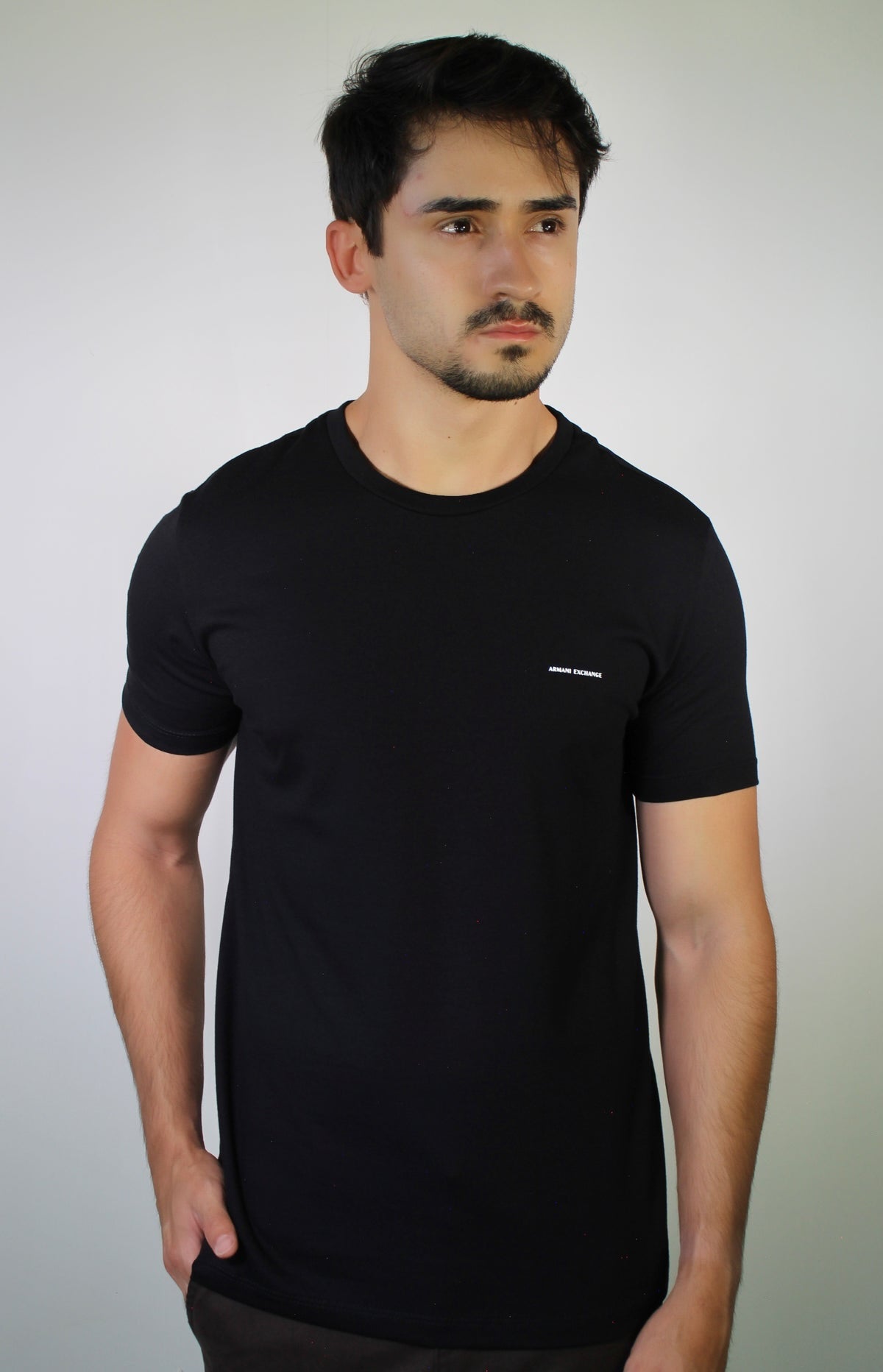 Camiseta AX Side Logo Line - Preta