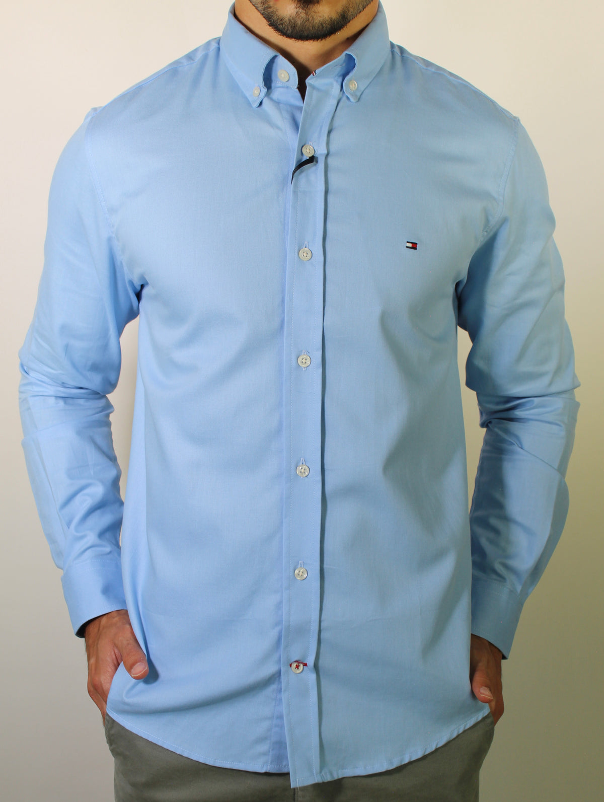 Camisa Social Lisa Manga Longa TH Classic  - Azul Bebê