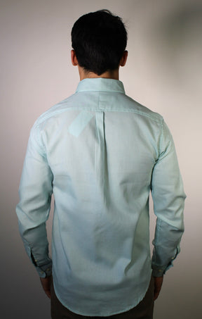 Camisa Social Linho RL Manga Longa Monochrome - Verde Água