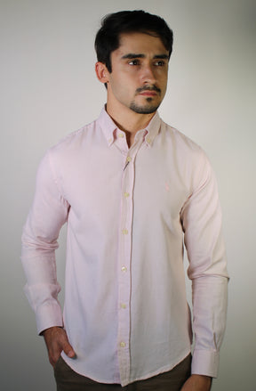 Camisa Social Linho RL Manga Longa Monochrome - Rosa