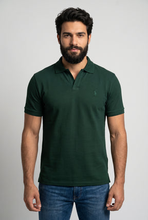 Camisa Gola Polo RL Monochrome V-Neck - Verde Floresta