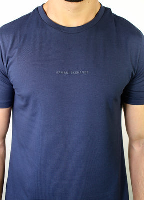 Camiseta AX Central Logo Minimal - Azul Marinho