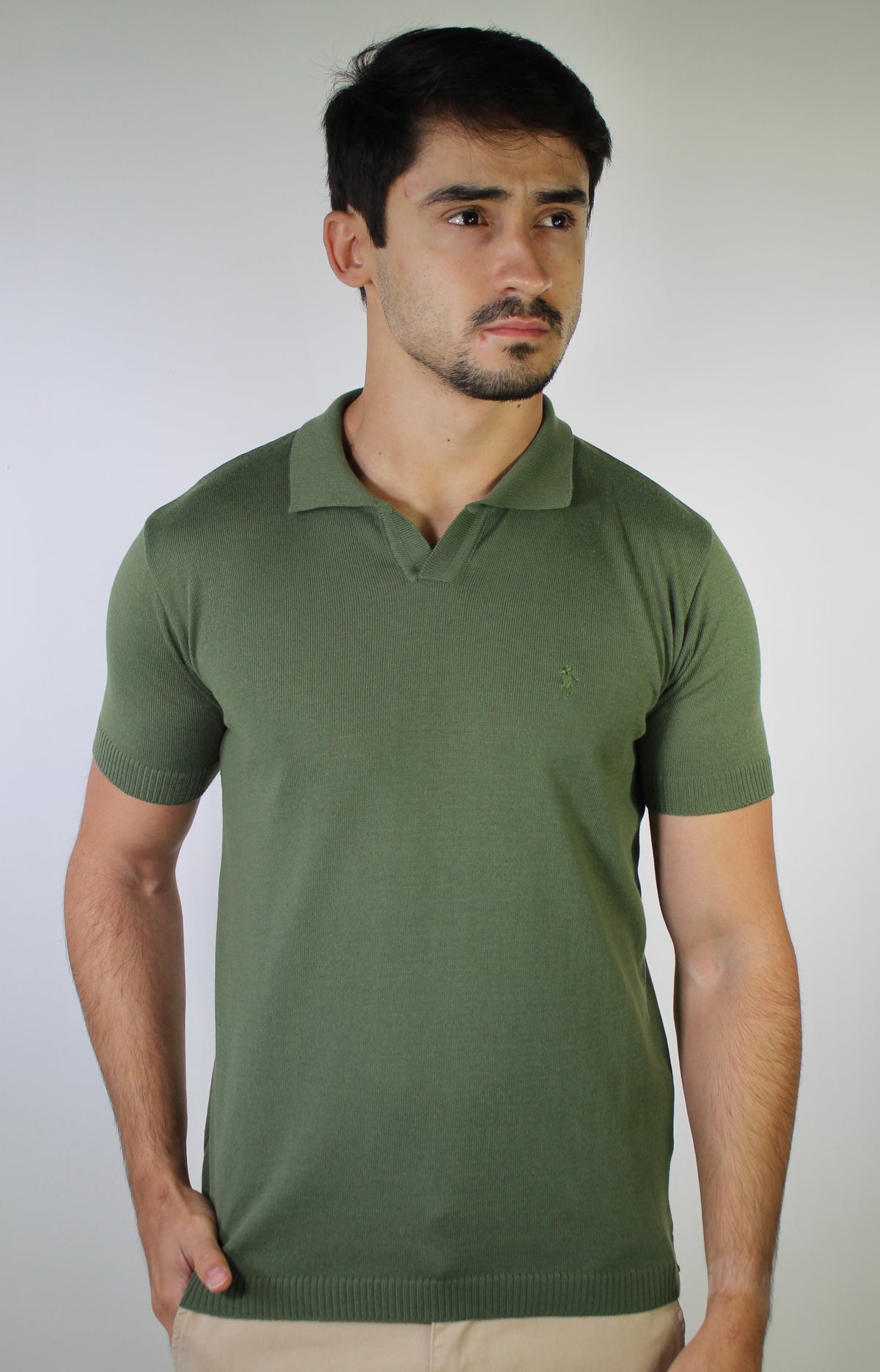 Camisa RL Polo Tricot Gola V - Verde Musgo