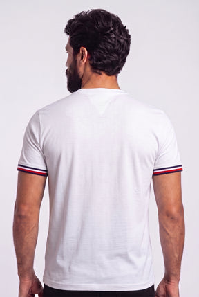 Camiseta TH Stripe Edge - Off White
