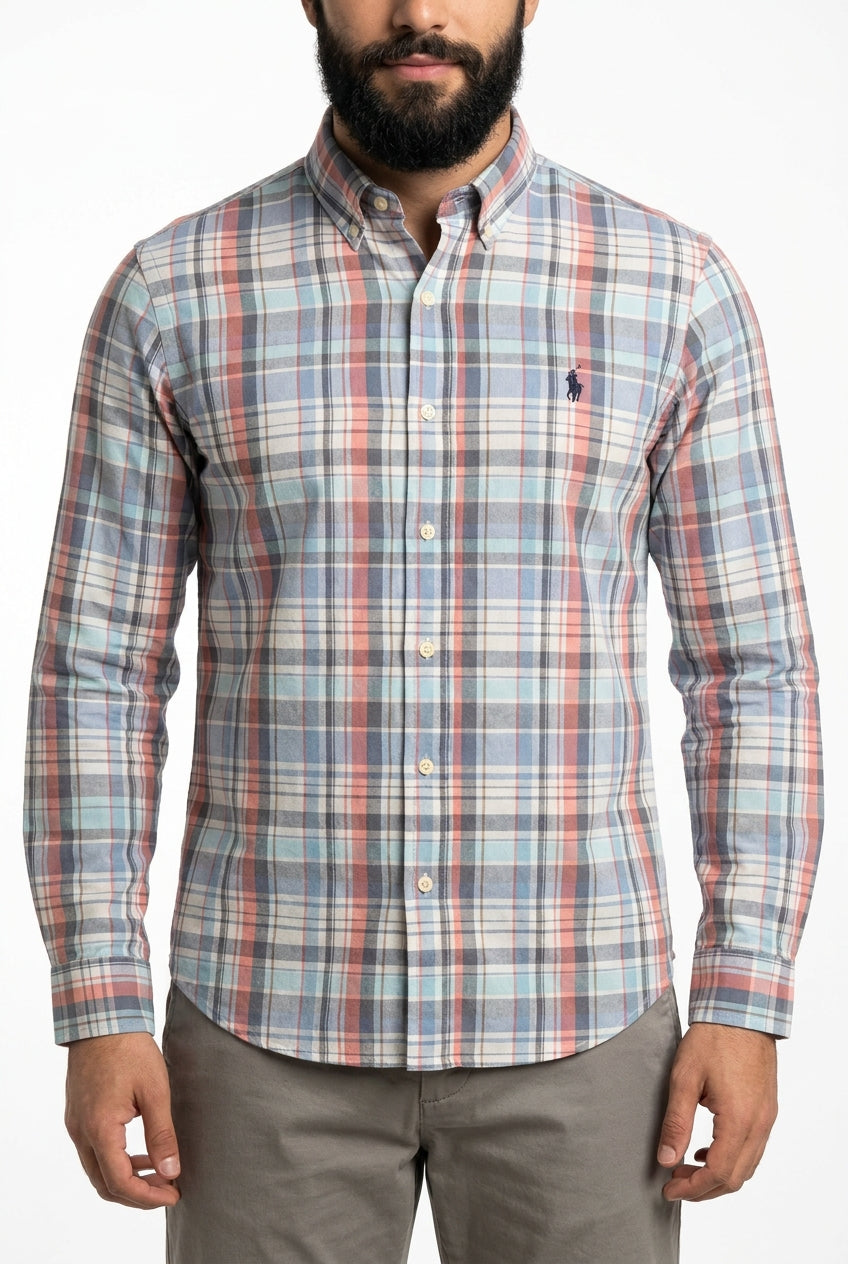 Camisa Social RL Manga Longa - Xadrez Grid Vintage