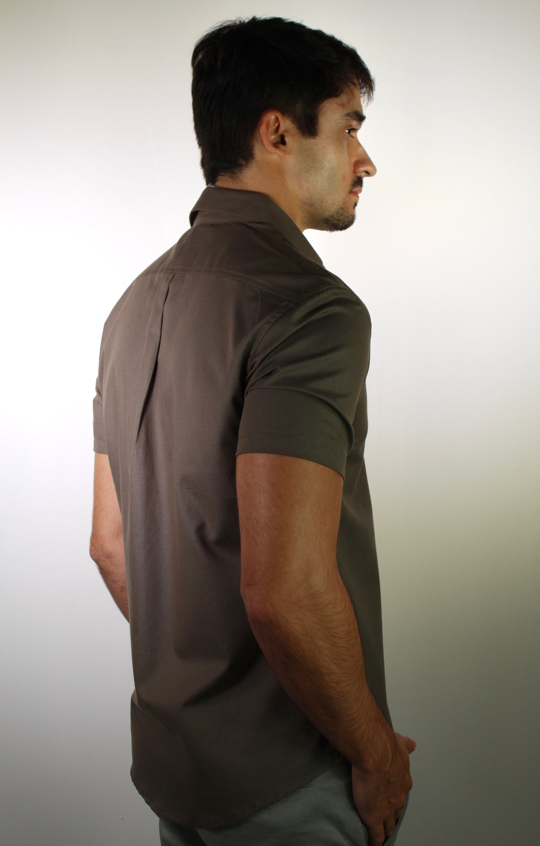 Camisa Social Manga Curta RL - Marrom