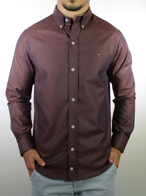 Camisa Social Lisa Manga Longa TH Classic  - Berinjela Mescla