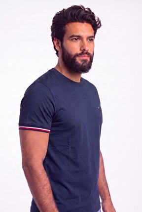 Camiseta TH Stripe Edge - Azul Marinho