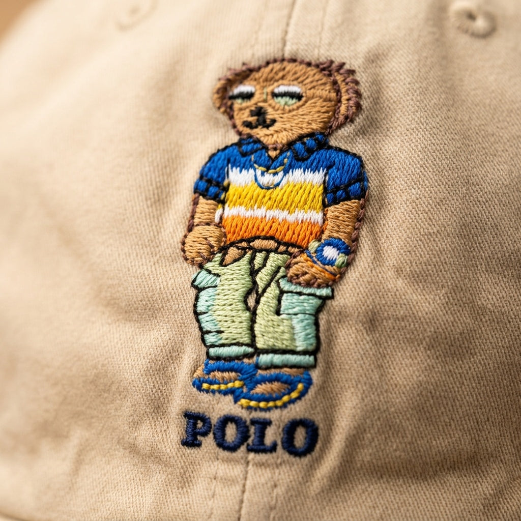 Boné Polo RL Weekend Club Bear - Creme
