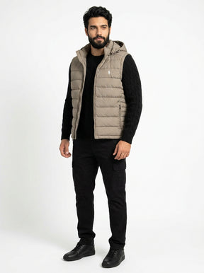 Colete RL Puffer City Heat - Bege Acinzentado