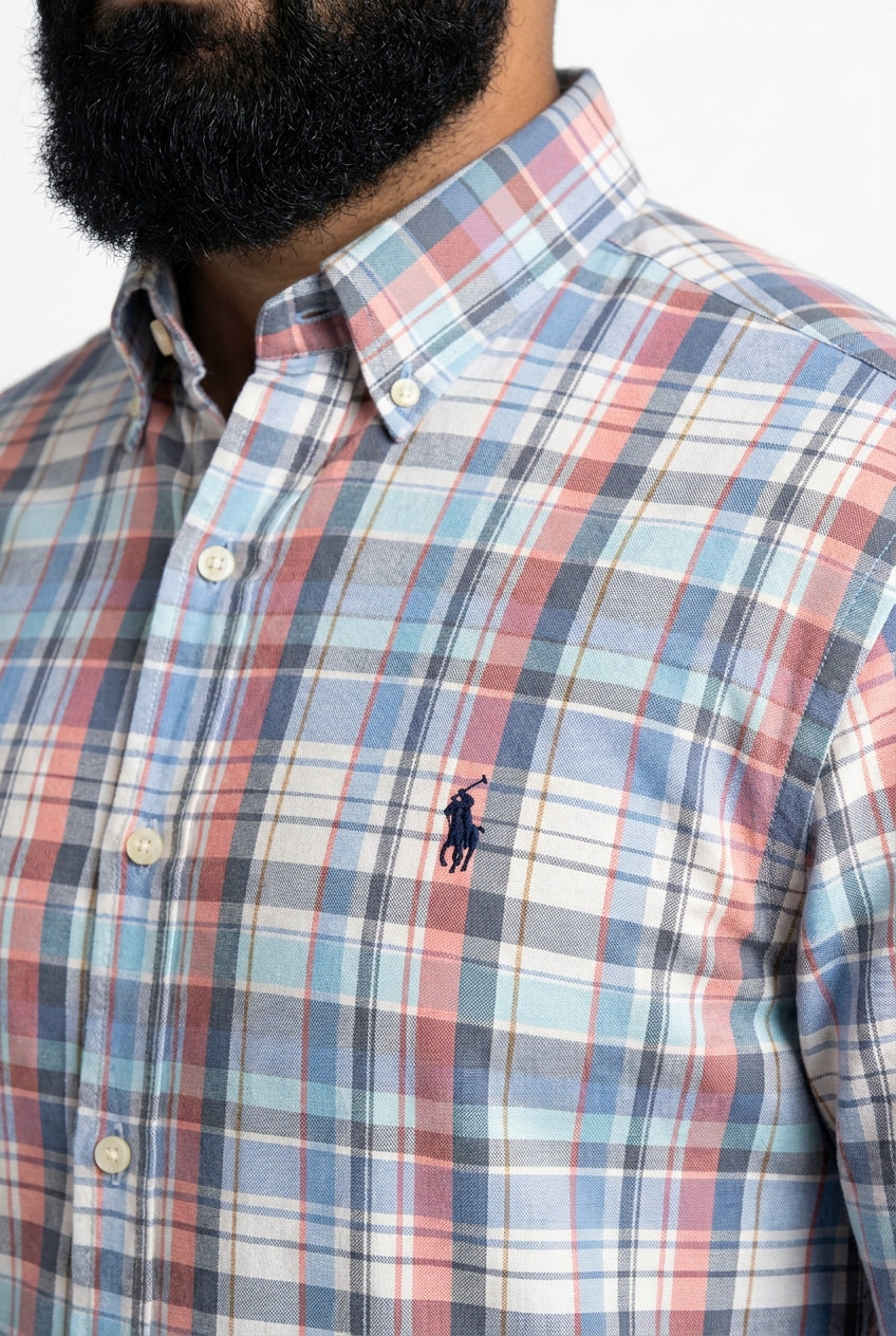 Camisa Social RL Manga Longa - Xadrez Grid Vintage