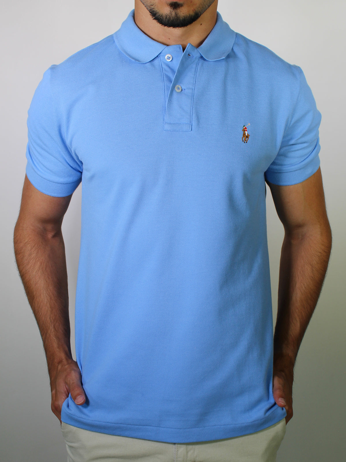 Camisa Gola Polo RL - Azul Celeste Small Pony Colorido