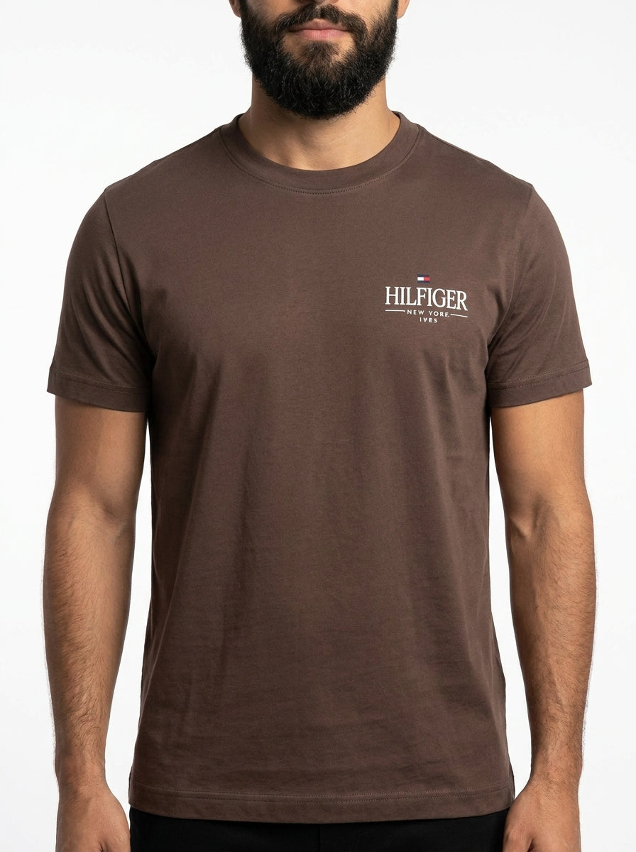 Camiseta TH New York Side Label - Marrom